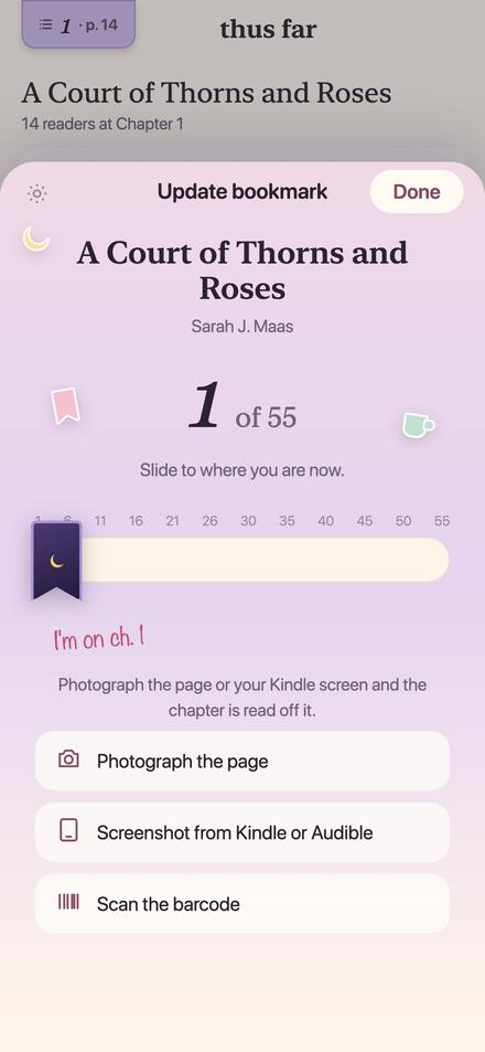 Saving your place in the app